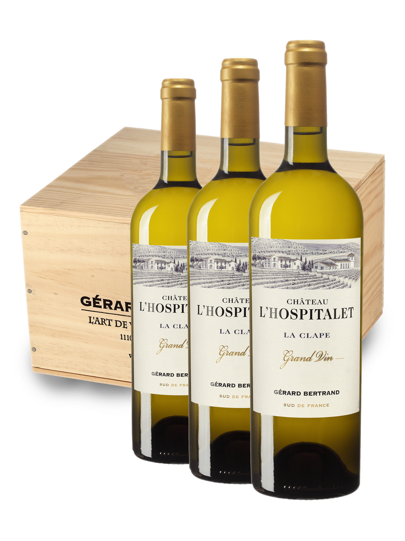 Château L'Hospitalet Grand Vin Blanc 2020 - Wooden Case 6 Bottles 